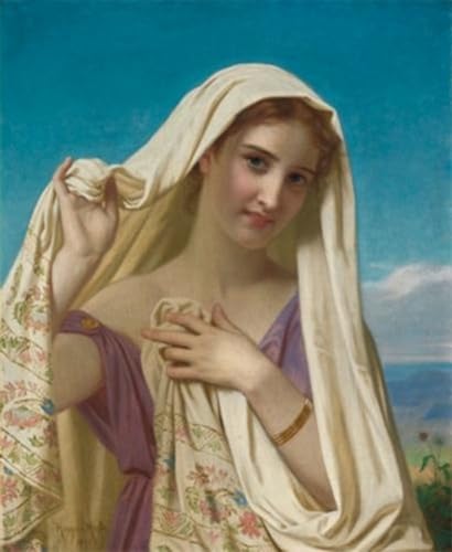 Toile Hugues Merle Jeune fille au voile pour habiller un grand mur de bureau