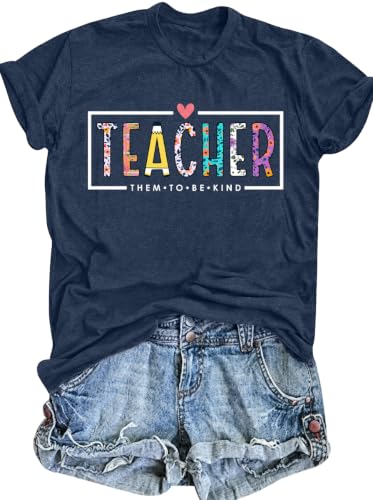 Eatbook Teacher Shirts for Women Happy Back to School Teach Shirt Gifts