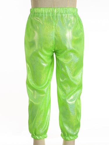Hansber Kids Girls Boys Shiny Sparkle Jazz Hip Hop Dance Pants Loose Harem Jogger Trousers Sweatpants4