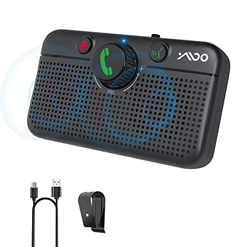 YMOO Kit Main Libre Voiture Bluetooth 5.0, Appel Mains Libres en Voiture/Aptx CVC 8.0 Réduction du Bruit/Navigation/Commande vocale Siri & Assistant Google, Double Connexion/Rechargeable