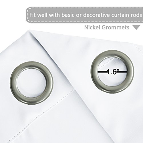 H.versailtex White Curtains 96 Inches Long Window Treatment Panels/Drapes For Living Room Modern Design Grommet Curtain Panels For Dining Room, Set Of 2 #TOP2