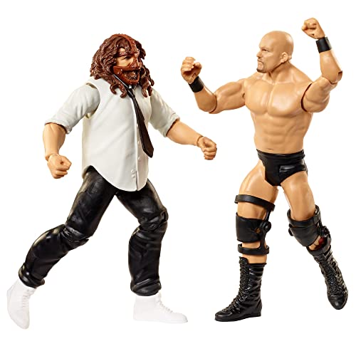 ​Wwe Stone Cold Steve Austin Vs Mankind Championship Showdown 2 Pack 6 In Action Figures High Flyers Battle Pack For Ages 6 Years Old And Up​ #TOP3