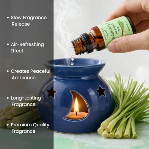 Image of Floryn Decor 15ml Aroma Oil Fragrance Oil for Diffuser, Candles, Soap & Aroma Therapy | Long Lasting Floral Scent | Premium Concentrated Aroma Oil (Lemongrass)