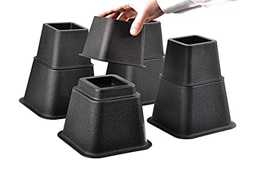HomeRoots Bed Risers Set of 8 Heavy Duty Plastic 3, 5 or 8