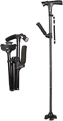 Bengala Dobrável Antiderrapante C/Luz Led Altura Ajustável