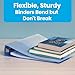 Oxford Wave Binders, Binders for School and Office, Strong Flexible Poly, 4 Wave Pockets, 4 Assorted Colors, Transluscent Covers, Holds up to 350 Sheets, 1.5 inch Binder, 4-Pack (91091)
