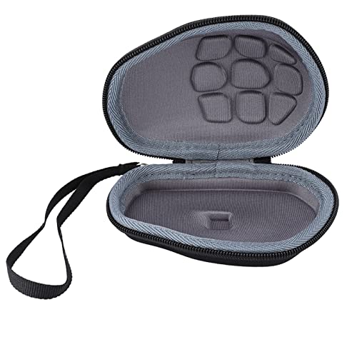 Qcwwy Cubierta Portátil de la Caja del Mouse para, Caja de Memoria del Mouse EVA de con Cinturón de Mano, Protección Protectora de Protección de Espuma para Jugadores de PC Negro