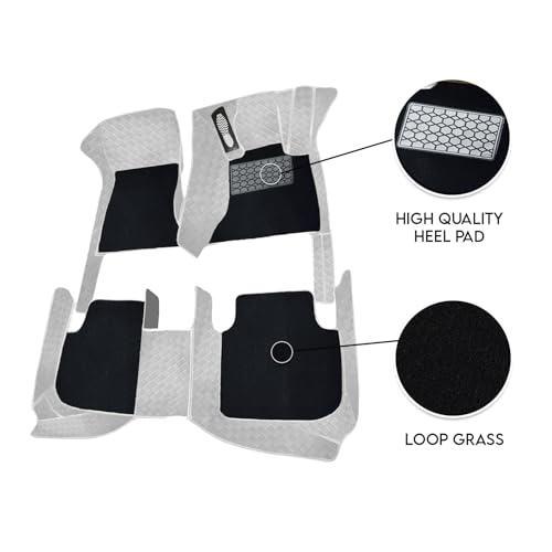 Image of Accessories 9D Luxurious Car Floor Mats Only Compatible with KIA Seltos (Manual) 2026 |100% Waterproof & Washable | Luxury 9D Car Foot Mats - Ice Grey