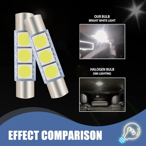 10 unidades luz LED de lectura para autos 28mm blanca miniatura 5