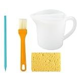 Taza separadora de silicona a prueba de fugas diseño de 3 canales, para mezclar resina e infundir pintura con palo de mezcla y cepillo divisor de pintura acrílica