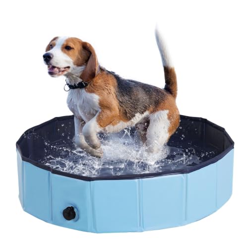 PawHut Foldable Dog Paddling Pool Pet Cat Swimming Pool...