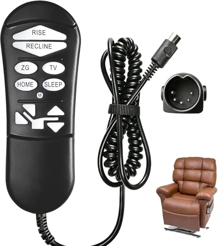 ZKAD-5 5-Pin Lift Chair Remote Replacement for Golden Technologies & Ultra Comfort 11-Button Hand Control for Dual Motor Recliner Compatible with MaxiComfort PR-510 Cloud PR-756 Relaxer UC-550