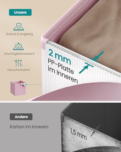 SONGMICS Aufbewahrungsbox, 6er Set, Ordnungsboxen, Faltbox, 30 x 30 x 30 cm, Stoffbox, für Würfelregal, Organizer bunt, Aufbewahrungskorb, für Schlafzimmer, Wohnzimmer RFB230X01