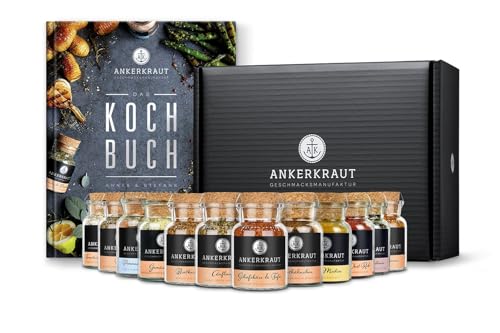 Ankerkraut Kochbuch Set mit 12 Korkengläsern