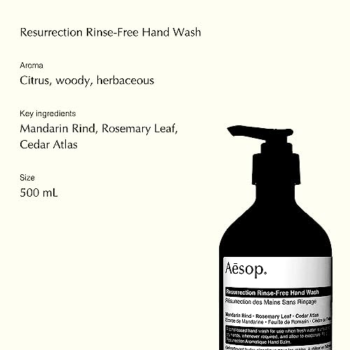 Aesop Resurrection Rinse-Free Hand Wash | 500Ml/16.9Fl Oz | Paraben, Cruelty-Free & Vegan #TOP2