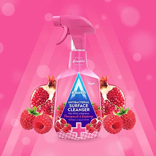 Astonish Special Aromatic Edition Multi-Purpose Anti-Bacterial Surface Cleanser Spray, Pomegranate and Raspberry Scent, 750ml, Pink - Image 4