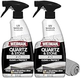 Weiman Quartz Countertop Cleaner and Polish (2 Pack w/Micro Towel) Clean and Shine Your Quartz Countertops Islands and Stone Surfaces with Ultra Violet Protection