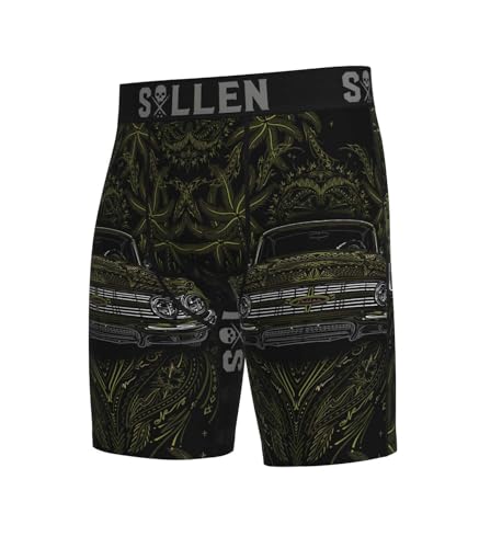 Sullen Men's Pinned Boxer 420 Capsule Tattoo Lifestyle Graphic Shorts Black