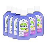 Dettol Antibacterial Disinfectant Liquid, Concentrated Cleaner, Kills 99.9% of Bacteria & Viruses, Lavender and Orange, Pack of 6 x 500ml, Total 3L