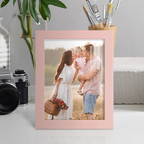 Renditions Gallery 6X8 Inch Picture Frame High-End Modern Style, Made Of Solid Wood And High Definition Glass Ready For Wall And Tabletop Photo Display, Pink Frame #TOP2