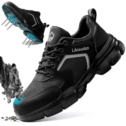 Image of Steel Toe Shoes for Men Lightweight Puncture Resistant Safety Footwear Work Shoes Men Safety Work Shoe Comfortable for Construction Warehouse Jobs