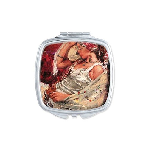 Miroir de poche bohême carré et portable, l'accessoire maquillage