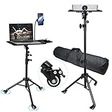 Projector Stand, Sturdy Durable Metal Laptop Tripod Stand with Wheels, Folding Floor Tripod Stand...