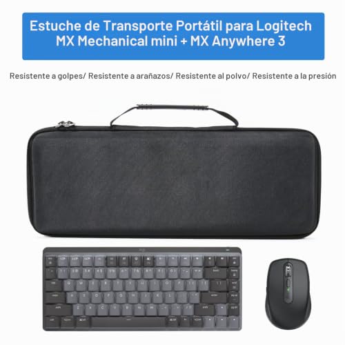 Miniatura 7 de Raiace Estuche De Viaje Rígido Para Logitech Mx Mechanical Mini Wireless Illuminated Keyboard Y Anywhere 3 Compact Mouse. Sólo Se Vende La Funda .