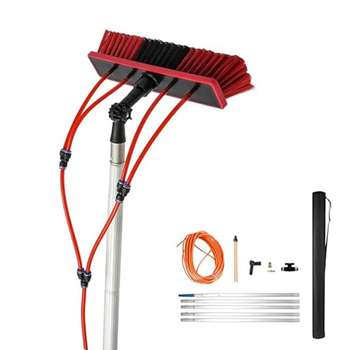 Manche de nettoyage extensible alimenté par eau pour laver les vitres en hauteur