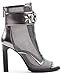 KARL LAGERFELD Women's Blayze Peep Toe Fashion Heeled Bootie, SILVER, 9.5