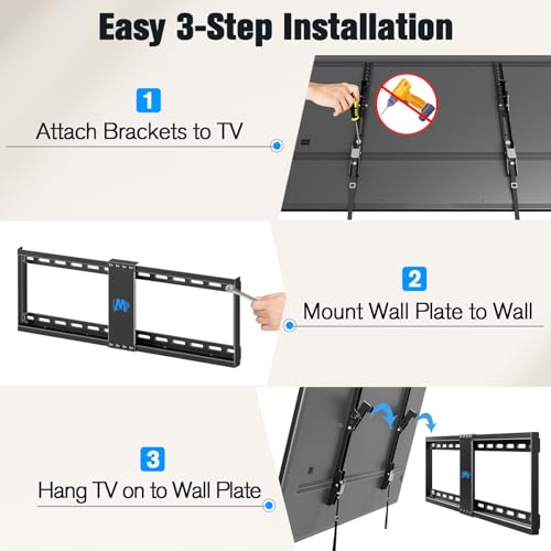 Mounting Dream MD2268-LK Ul Listed Tv Mount For Most 37-75 Inch Tv, Universal Tilt Tv Wall Mount Fit 16", 18", 24 Inch Stud With Loading Capacity 132Lbs, Max Vesa 600 X 400Mm, Low Profile Flat Wall Mount Bracket thumb #7