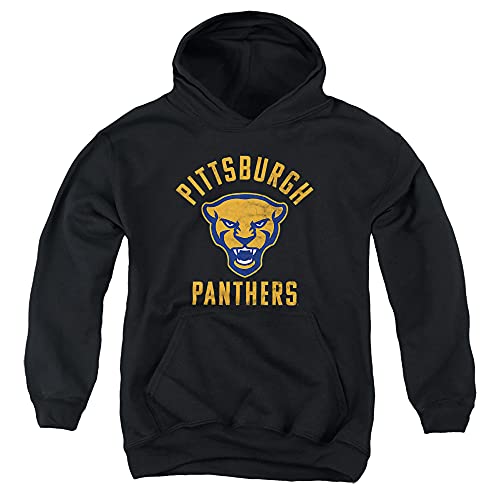 University of Pittsburgh Official Pitt Panthers Logo Unisex Youth Pull-Over Hoodie,Black, Large