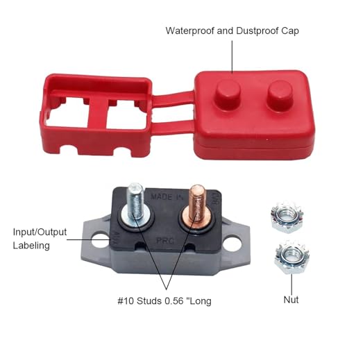 Disyuntor autorreseteable 12V 25A con cubierta de protección para batería dual 3
