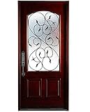 36'X80' Single Door Exterior Front Entry Door Finished Right Hand in-Swing Interior Doors Prehung Door Wood-Glass