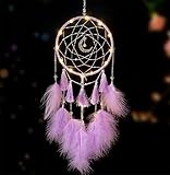 Traumfänger, handgefertigte LED-Traumfänger für Schlafzimmer, Wandbehang, Dekoration, Ornamente, Basteln für Kinder, Familie, Liebhaber, Freunde, Segensgeschenk