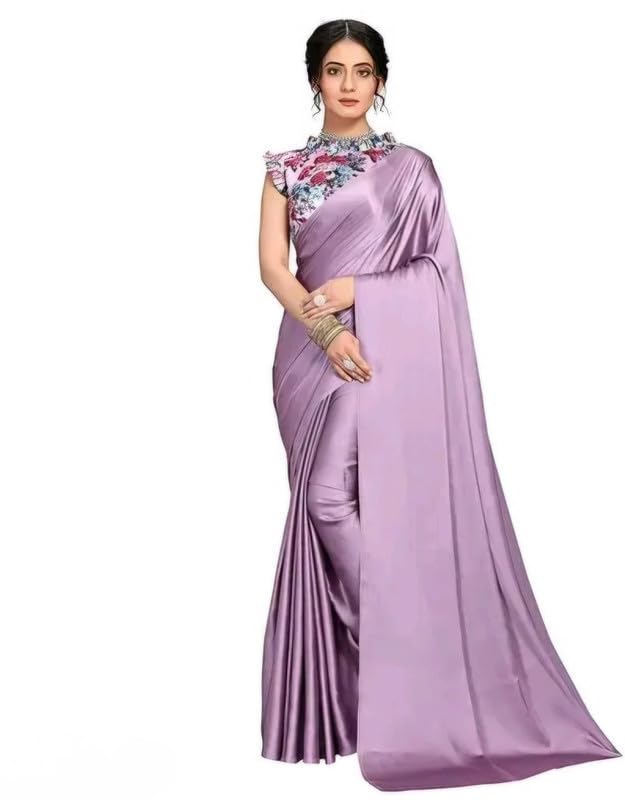 Beautiful Self Design Crepe saree_ AF LAVENDER SATIN PRINTT-picture-42