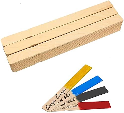 Wooden Paint Stir Sticks - ANTETOK 10 Inch Paint Sticks Stirrers for Paddles Resin or Wood Craft Sticks, Garden and Library Markers(Pack of 50)