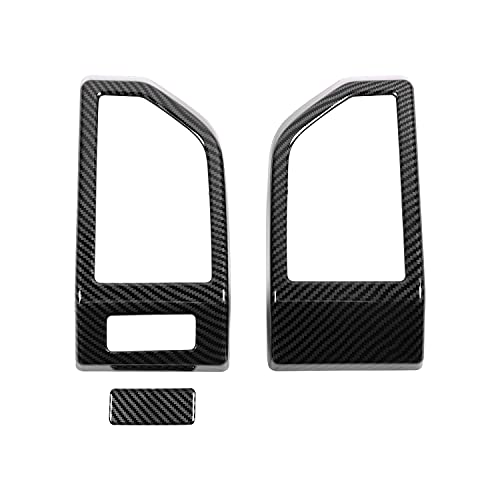 Voodonala Carbon Fiber Grain Dashboard Side Outlet Vent Covers Trim For Ford F150 2015 - 2020(2021 Model No Suit) #TOP4