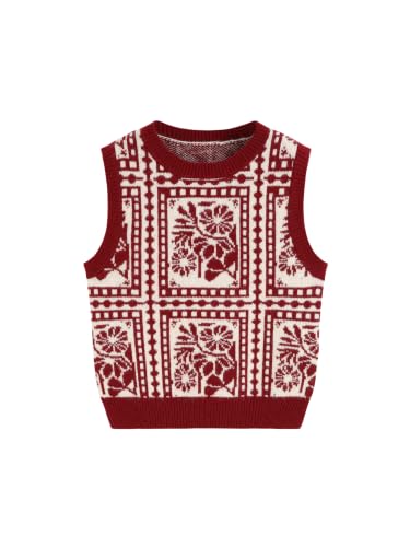 Image of CIDER Sweater Vest Women Sleeveless Cropped Sweaters Cute Graphic Tank Tops Old Money Clothes Fall Outfits