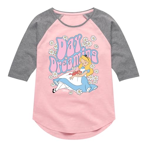 Disney - Alice in Wonderland - Day Dreaming - Toddler & Youth Girls Raglan Graphic T-Shirt