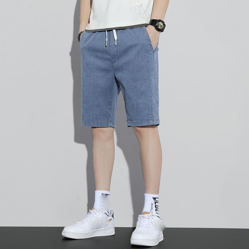 USTZFTBCL Summer Men's Thin Casual Versatile Mid-Length Elastic Loose Sports Shorts