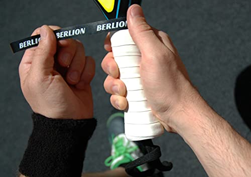 BERLION - 12 Overgrip Padel Pala o Grip Cinta Raqueta Tenis - con Goma o Anillo Protector de Empuñadura Padel Rugoso (Blanco)