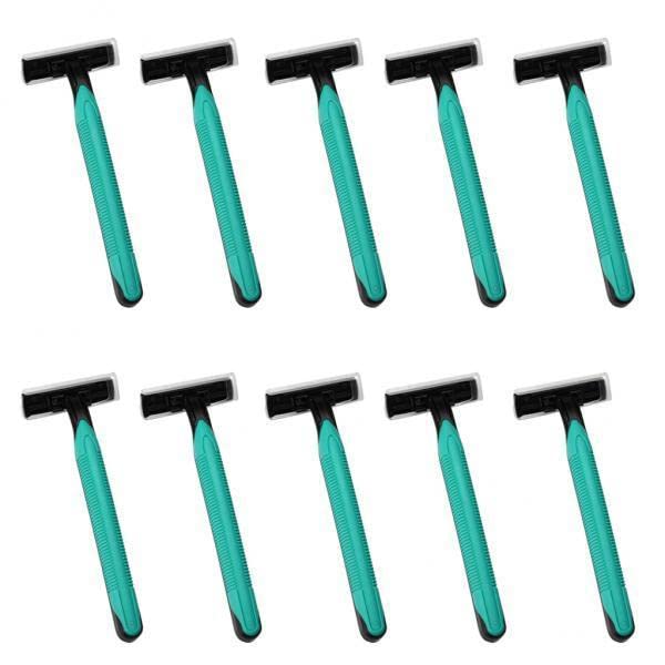 Paquete de 10 afeitadoras desechables de doble hoja con cabeza fija para hombre