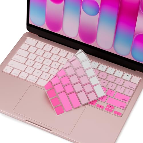 ProElife Keyboard Cover Skin for 2026 New MacBook Neo 13 inch with Apple A18Pro Chip/A3404 Premium Ultra Thin Keyboard Protector for MacBook Neo 13 A18 Pro Accessory US ANSI Layout (Ombre Pink)