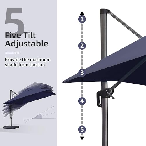Purple Leaf ZY04XH-NEW3 11 Feet Patio Umbrella Outdoor Cantilever Round Umbrella Aluminum Offset Umbrella thumb #6