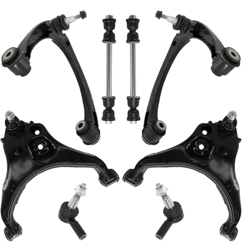 Image of Detroit Axle - 8pc Front End Kit for 2015-2020 Chevrolet Colorado GMC Canyon, 4 Upper and Lower Control Arms with Ball Joint 2 Outer Tie Rods 2 Sway Bar Links 2016 2017 2018 2019 Replacement