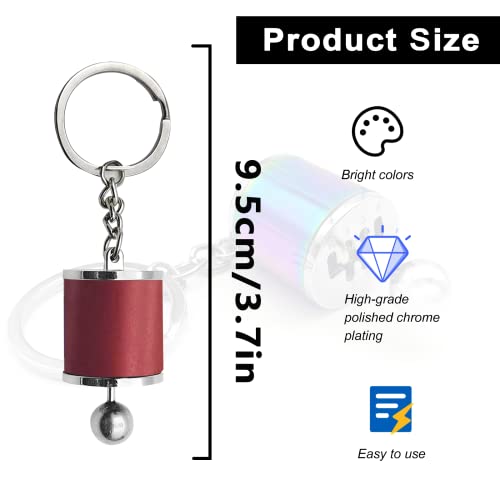 Image of stymart Shifter Gear Keychain, 6 Speed Gear Box Shifter Keychain Key chain Ring, Mini Car Gear Shift Stick Knob Keyring, Car Key Fob Keychain Accessories(Red)