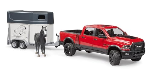 bruder 02501 - RAM 2500 Power Wagon avec van et cheval, véhicule tout-terrain, jeep, véhicule, transport d'animaux