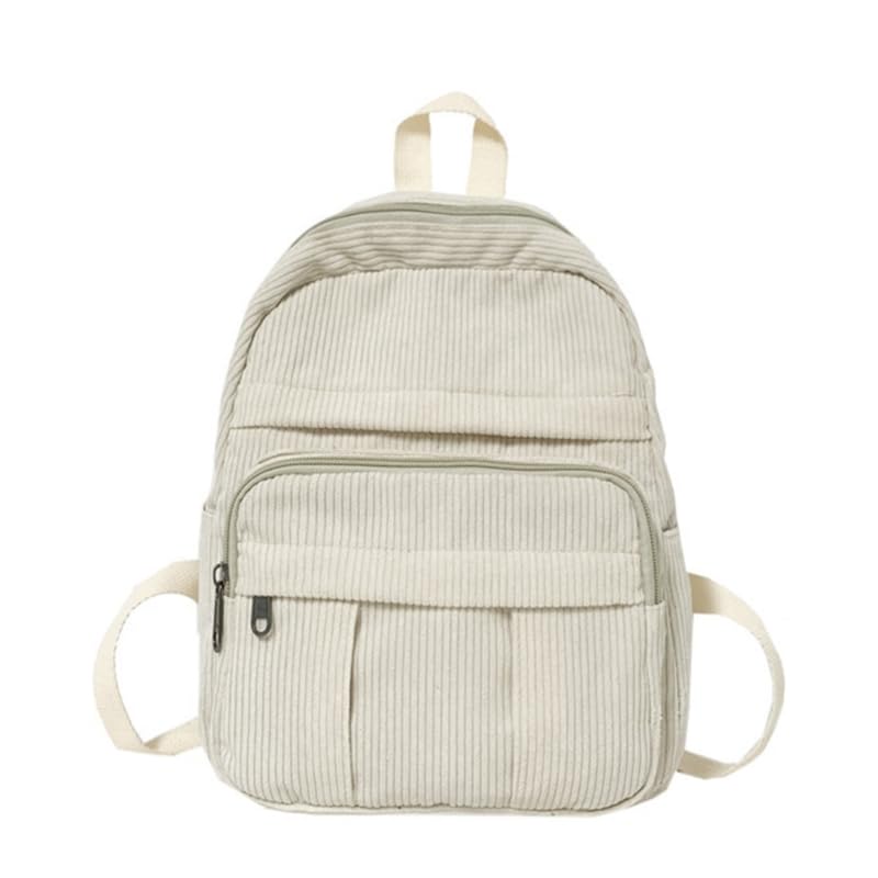 Sac à dos velours côtelé avec bandoulière réglable mode blanche