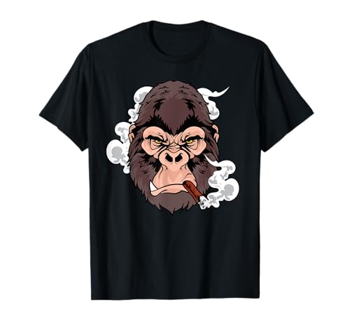 Cigar fumando, Mean Looking Gorilla para chicos noche fuera Camiseta